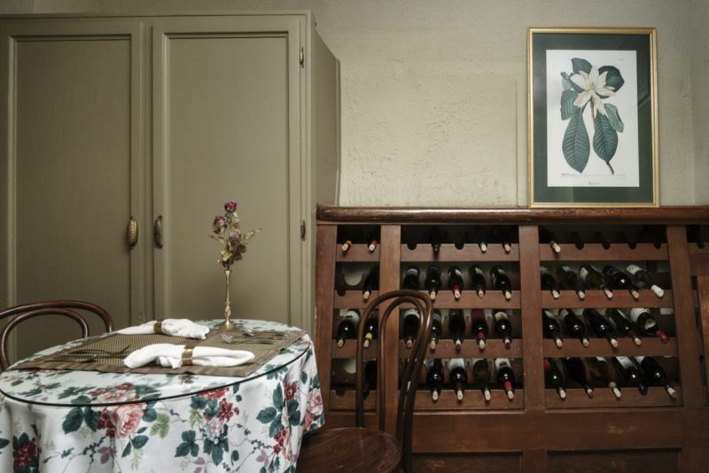Photo of breakfast room with wine cabinet